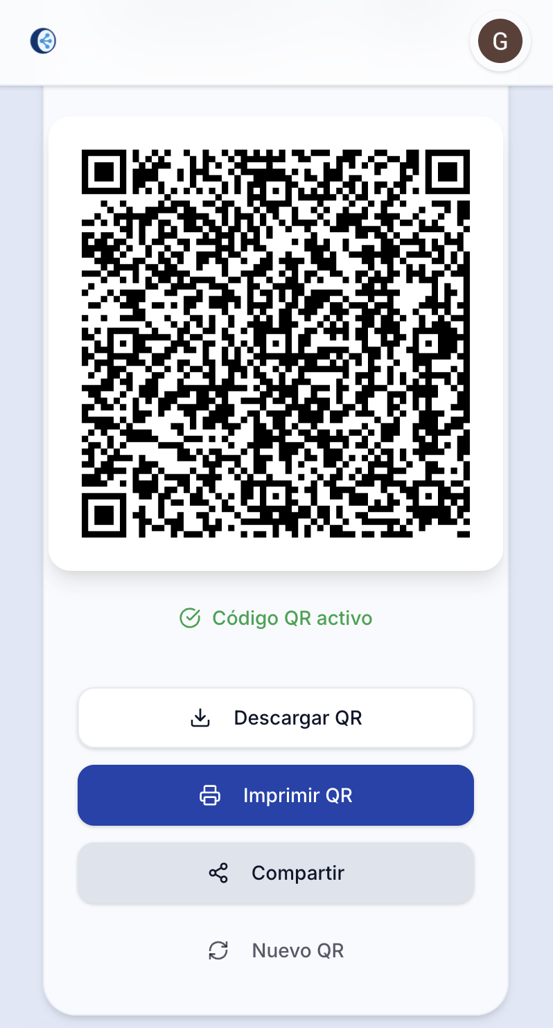 Vista mobile del QR de IxcheA